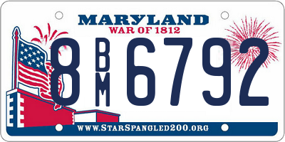 MD license plate 8BM6792