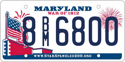 MD license plate 8BM6800