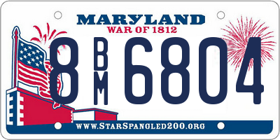 MD license plate 8BM6804