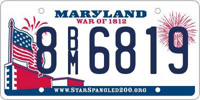MD license plate 8BM6819