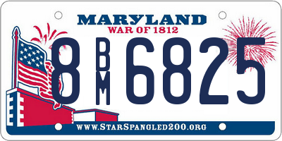 MD license plate 8BM6825