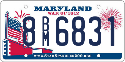 MD license plate 8BM6831