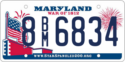 MD license plate 8BM6834
