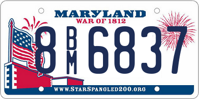 MD license plate 8BM6837