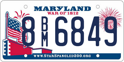 MD license plate 8BM6849