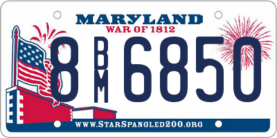 MD license plate 8BM6850