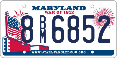 MD license plate 8BM6852