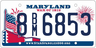 MD license plate 8BM6853