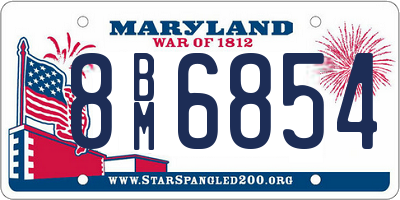 MD license plate 8BM6854