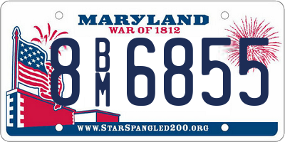 MD license plate 8BM6855