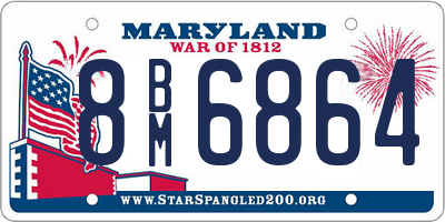 MD license plate 8BM6864
