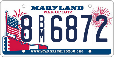 MD license plate 8BM6872