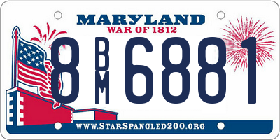 MD license plate 8BM6881
