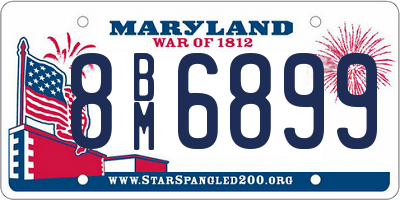 MD license plate 8BM6899