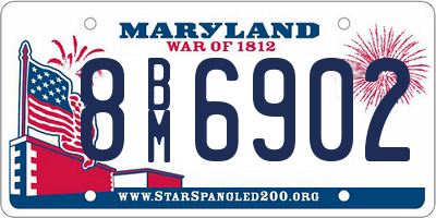 MD license plate 8BM6902