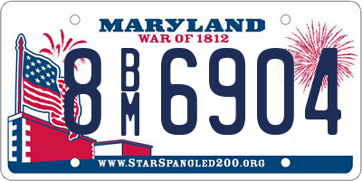 MD license plate 8BM6904