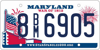 MD license plate 8BM6905