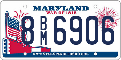 MD license plate 8BM6906