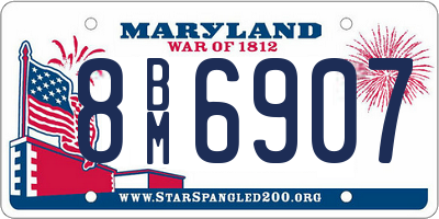 MD license plate 8BM6907