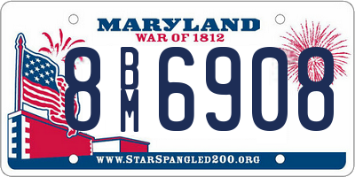 MD license plate 8BM6908