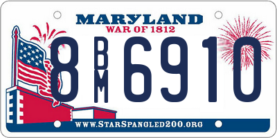 MD license plate 8BM6910