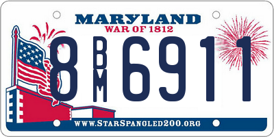 MD license plate 8BM6911