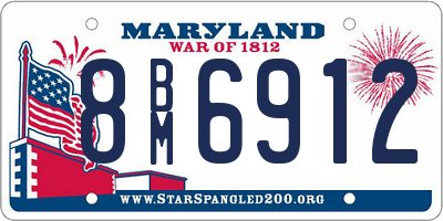 MD license plate 8BM6912