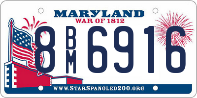 MD license plate 8BM6916