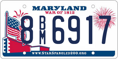 MD license plate 8BM6917