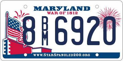 MD license plate 8BM6920