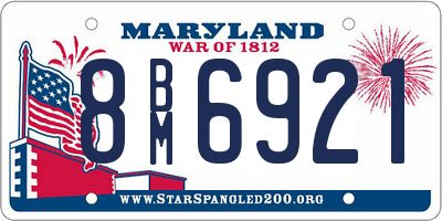 MD license plate 8BM6921