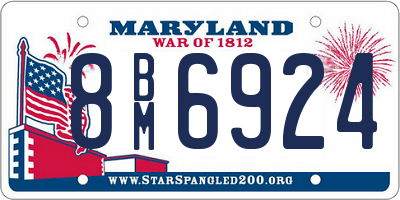 MD license plate 8BM6924