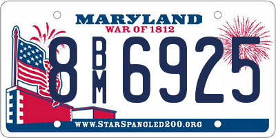 MD license plate 8BM6925