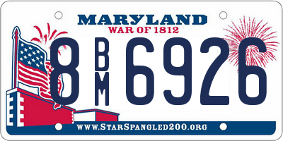 MD license plate 8BM6926