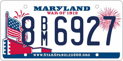 MD license plate 8BM6927