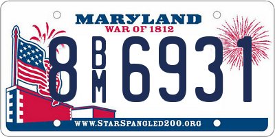 MD license plate 8BM6931