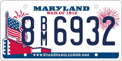 MD license plate 8BM6932