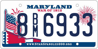 MD license plate 8BM6933