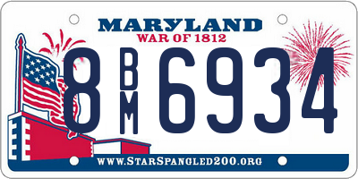 MD license plate 8BM6934