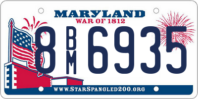 MD license plate 8BM6935