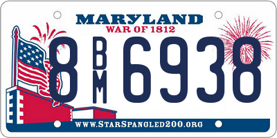 MD license plate 8BM6938