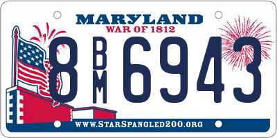 MD license plate 8BM6943