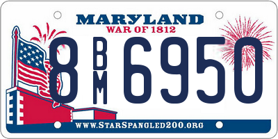 MD license plate 8BM6950