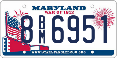 MD license plate 8BM6951