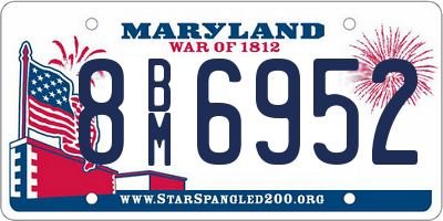 MD license plate 8BM6952