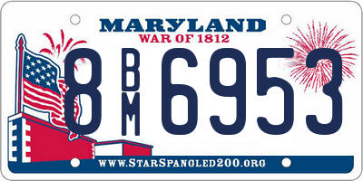 MD license plate 8BM6953