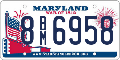 MD license plate 8BM6958