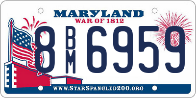 MD license plate 8BM6959