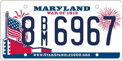 MD license plate 8BM6967