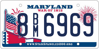 MD license plate 8BM6969